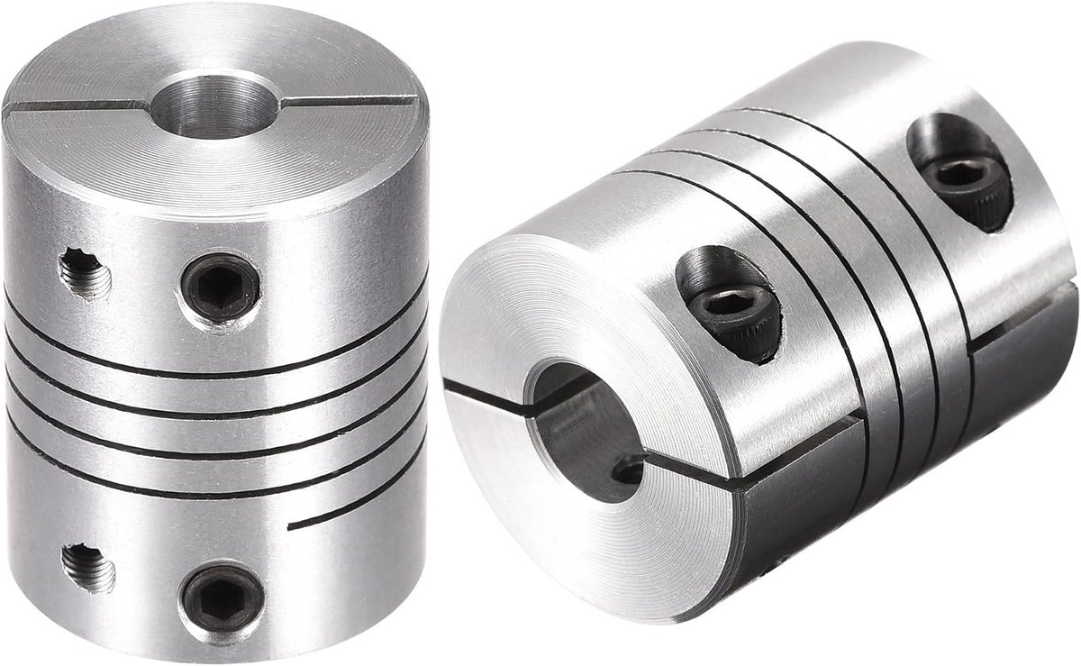 sourcing map 2 stuks motoras 6 mm op 12 mm spiraalvormige straal koppeling koppeling 25 mm diameter 30 mm lengte