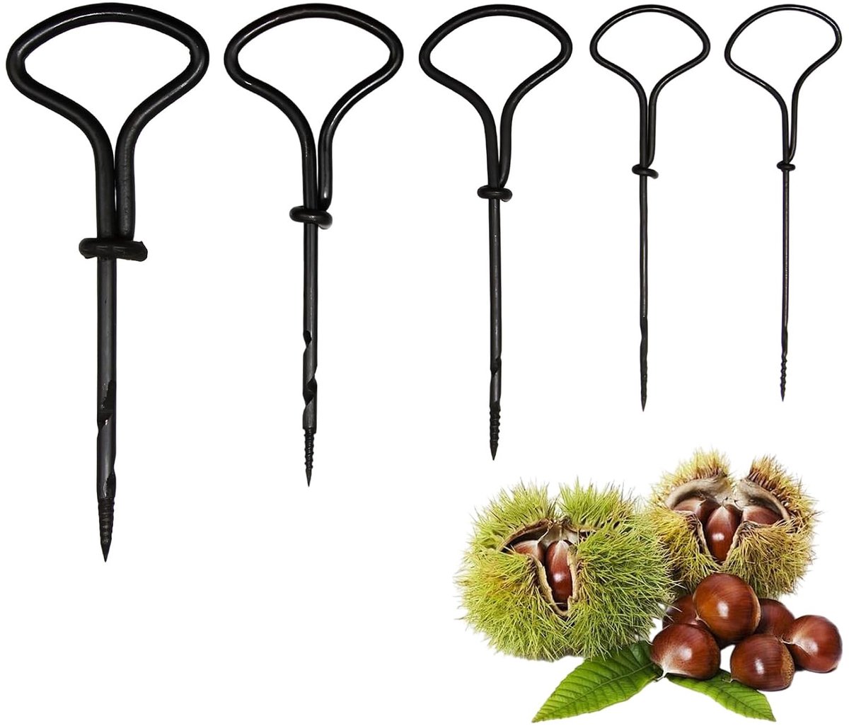 5 stuks handboormachines voor hout en kastanjes, mini-handboor van 1,5 mm tot 5 mm, handmatig boorgereedschap voor knutselen, kinderen, doe-het-zelf, herfst, handwerk, veilig boren van gaten