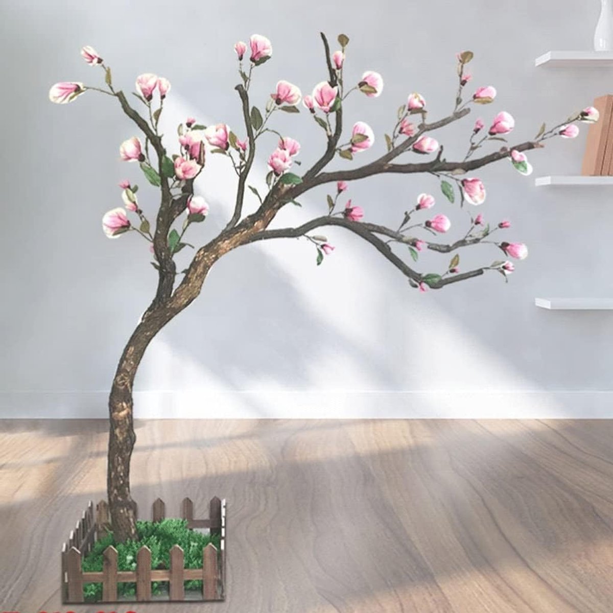 Fake Plants in Indoor, Magnolia Blossom Branches, Grote Kunstmatige Plum Blossom Tree for Indoor Outdoor Woondecoratie Kunstplant (Color : A)