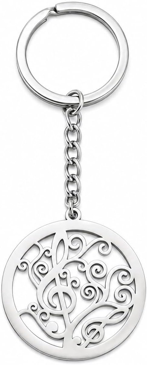 Rvs Muziek Notes Sleutelhangers Treble Clef Sleutelhanger Voor Leraar Portemonnee Handtas Charms Geschenken