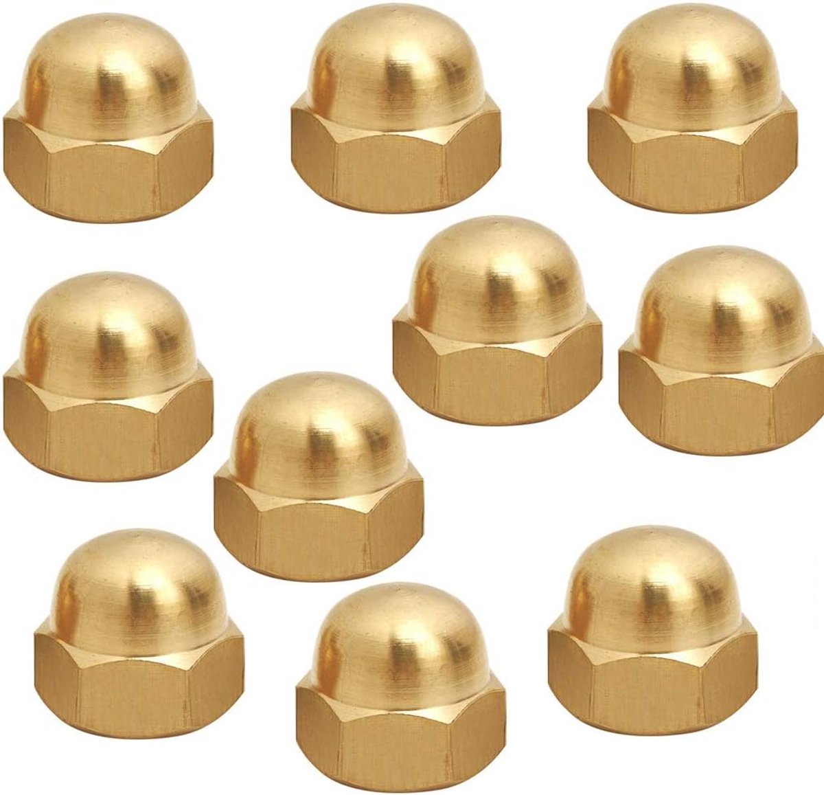 1/3/10 stks Messing Decoratieve moer Messing Cap moer M3 M4 M5 M6 M8 M10 M16 M20 (10, M3)