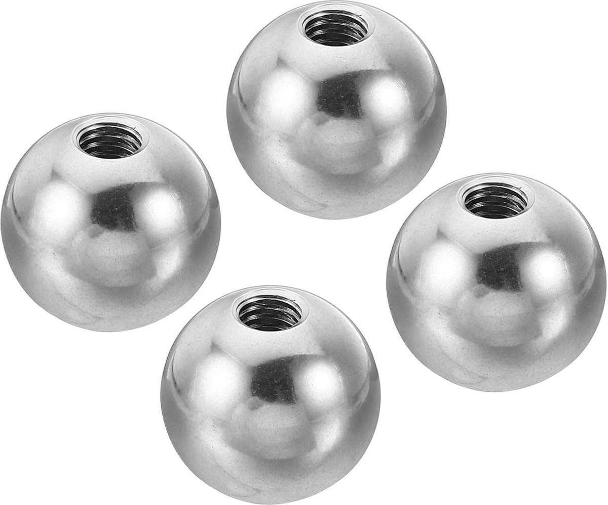 Moerknop 4 stuks M6 binnendraad 20 mm AD 304 roestvrij staal ronde bal schroef kap afdekking voor verlichting meubels DIY decoratie zilver