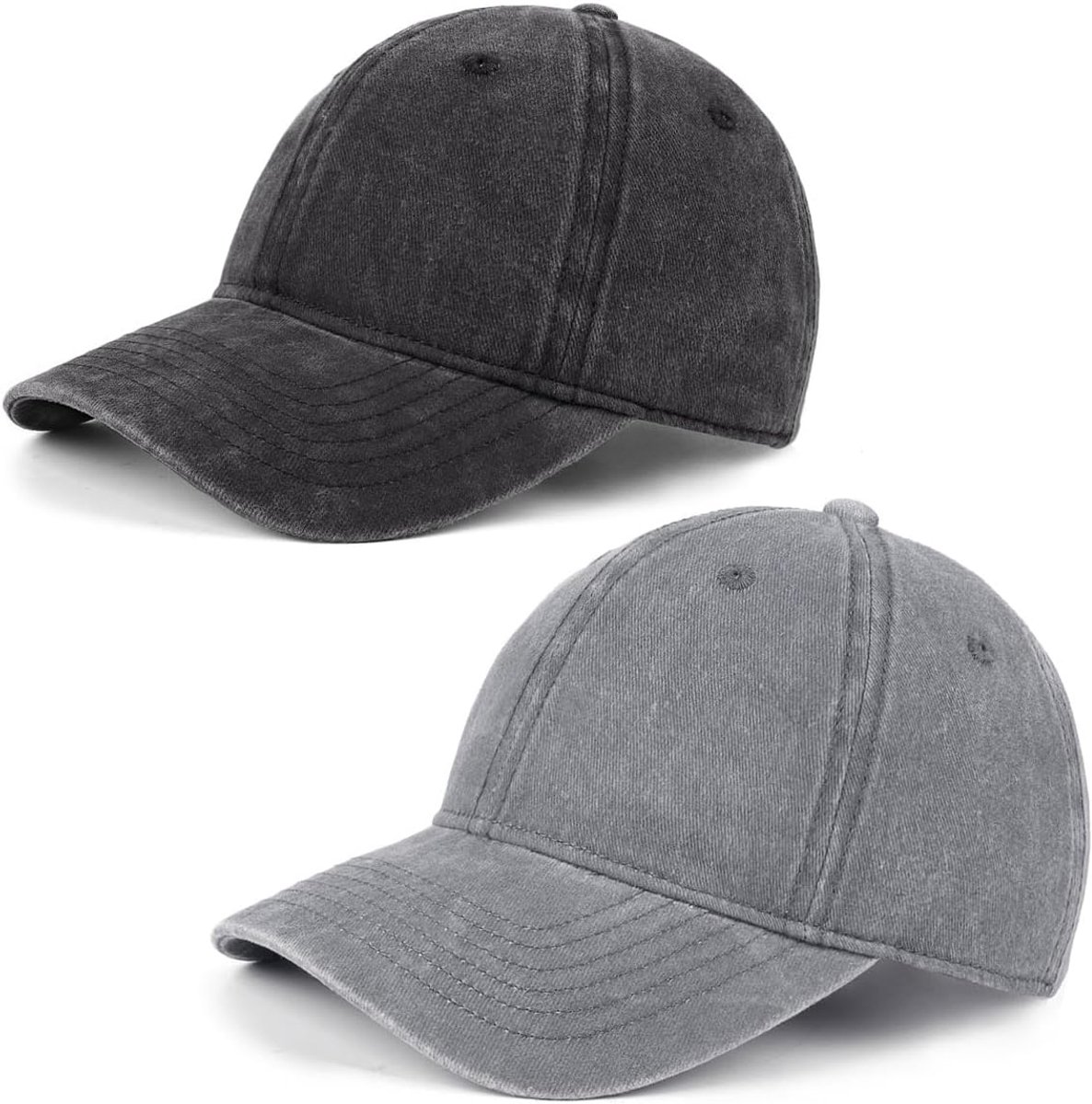 XL/XXL Gewassen katoenen honkbalpet, grote, met pigment geverfde hardlooppet, grote vintage sportpet, geschikt voor buiten, golf en tennis, XL/XXL-formaat