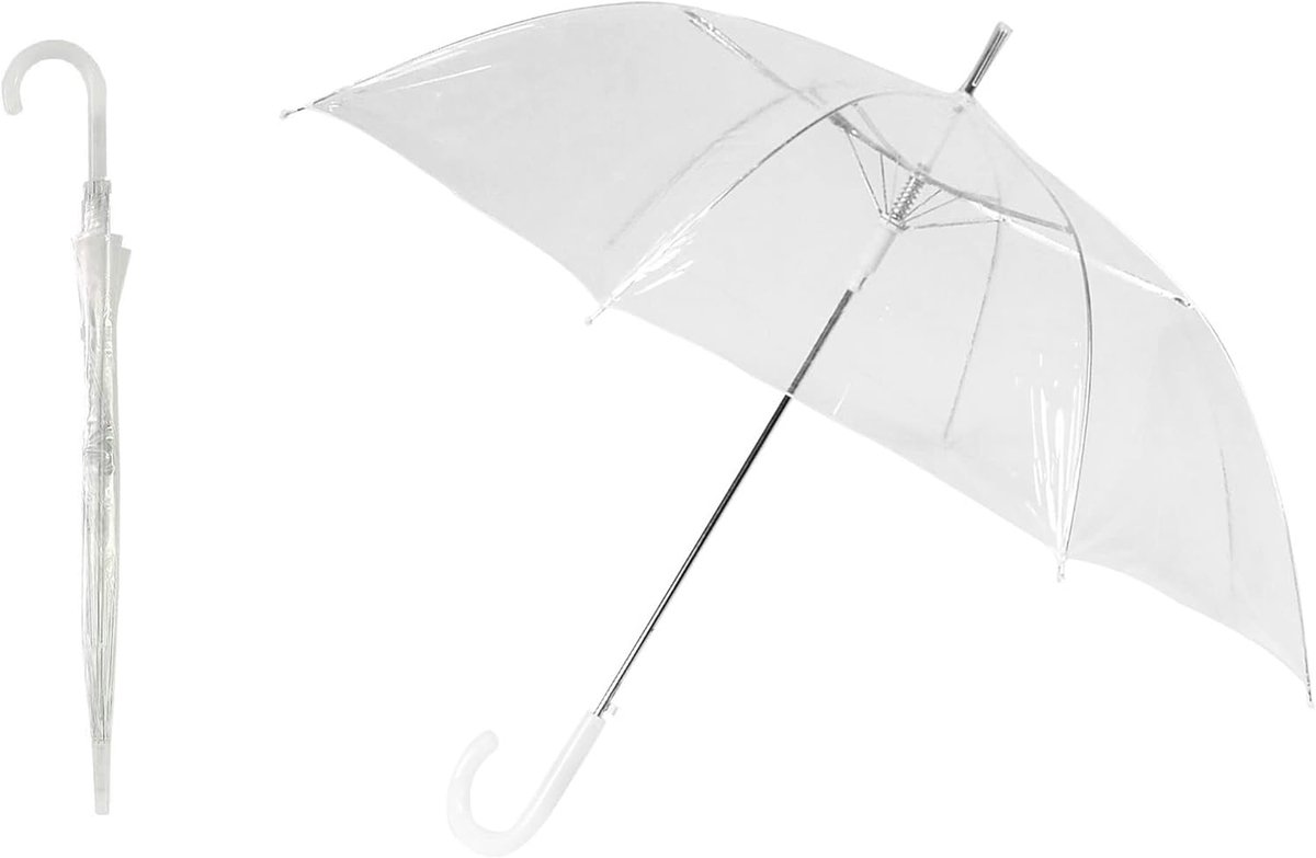 Paraplu Transparant 102 cm - Dichte Dome Paraplu - Windproof & Sterk - Ideaal voor Bruidsparen - SnelShoppen