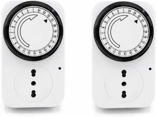 DI SALDI 2 instelbare tijdschakelaars 24 uur met programmeerbaar analoog stopcontact, tijdstekker — afbeelding 5