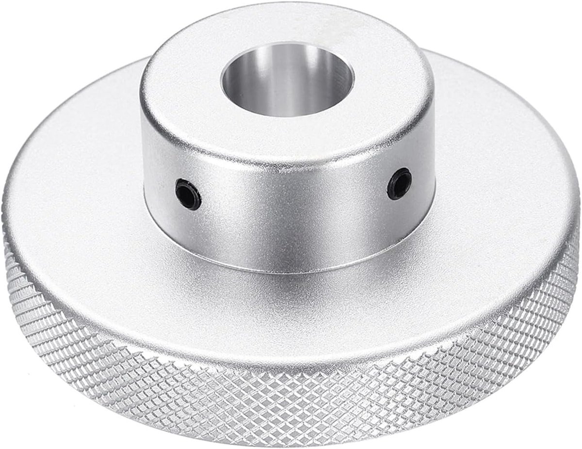 Aluminiumlegering handwiel 80 mm OD 19 mm boring aluminium freesmachine handvat machieedschap handwiel met moersleutel en 2 stuks schroeven, zilverkleurig