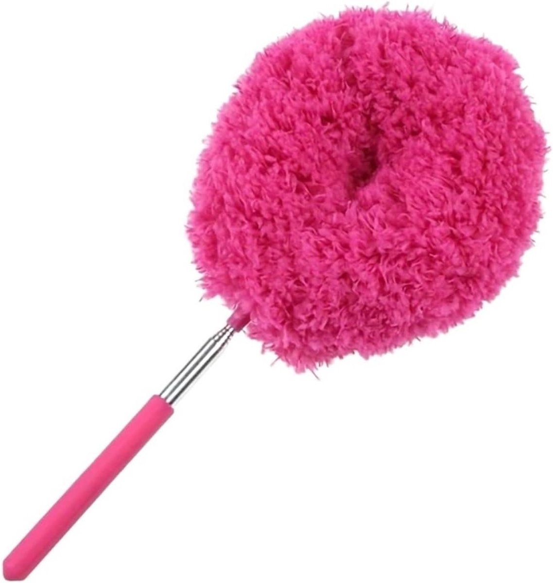 Verwijderbare Plafondventilator Stofdoek - Telescopische Stofwisser Veer - Hoge Oppervlakken Reinigen - Wasbare Microvezelkop - Uitschuifbaar tot 80cm - Rozerood