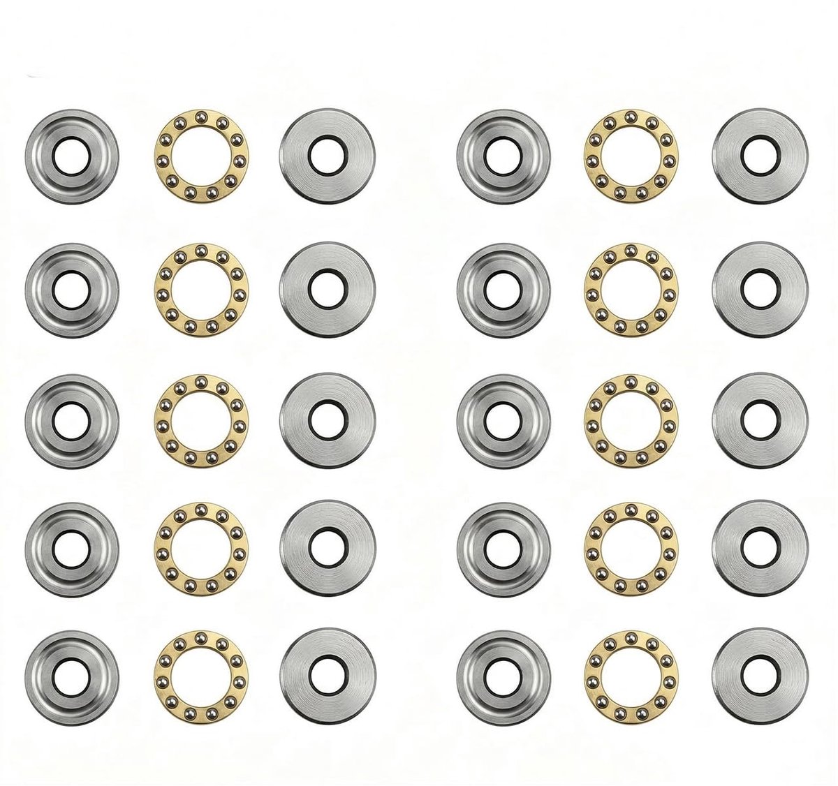 10SETS Axiale miniatuurkogellagers F8-22M, miniatuur kogellagers F8-22M als axiale lagers voor technische systemen, druklagers voor gelijkmatige krachtoverbrenging in machines en installaties