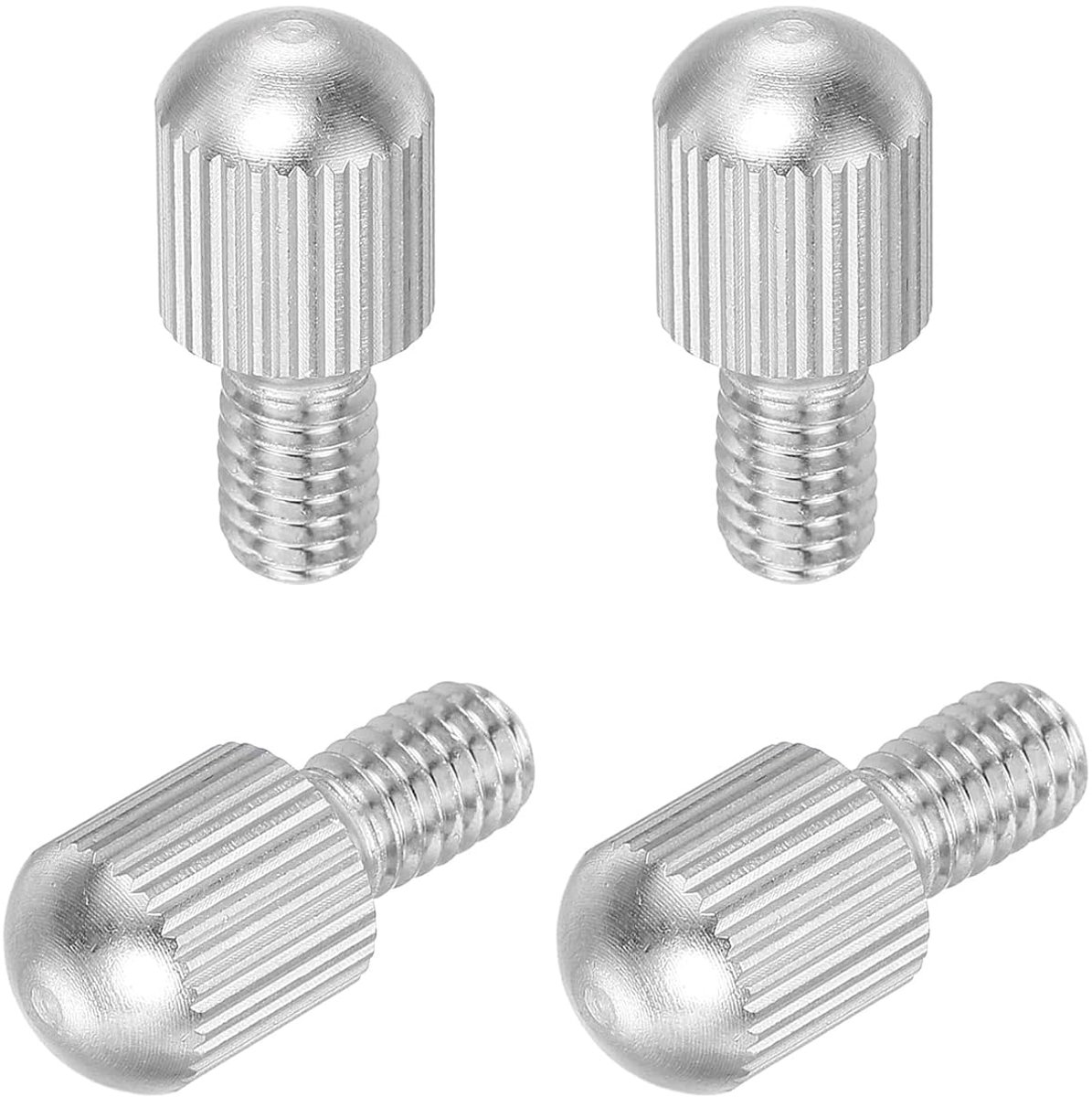 4 stuks kleine kartelschroeven M6 x 10 mm gekartelde schroeven met platte kop van roestvrij staal 304 voor huishoudelijke verlichting, elektronische en mechanische verlichting (zilver)