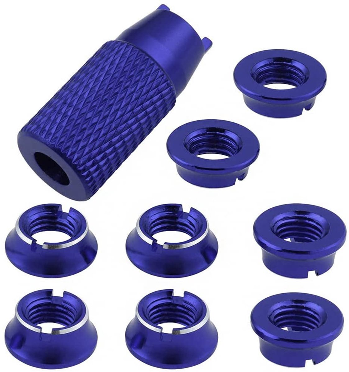 8 Stks Aluminium Radio Controle Zender Schakelaar Moeren Installatie Spanner voor Afstandsbediening Gear Schakelaar Moer Tuimelschakelaar-Dack Blauw