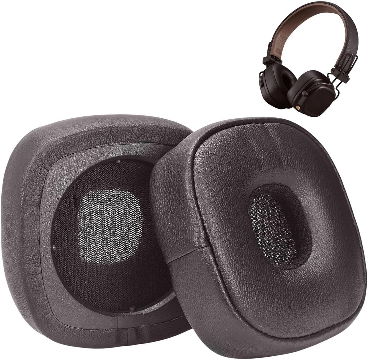Oorkussens voor Marshall Major IV, oorkussens van traagschuim, geluidsisolerend schuim voor Marshall Bluetooth (Major IV/4 - bruin)