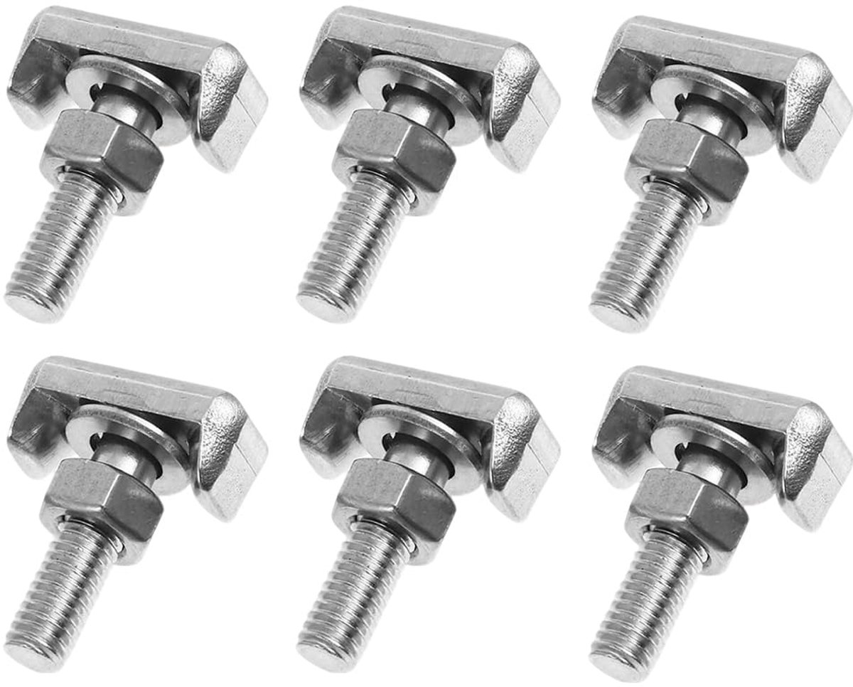 6 stuks T-schroeven voor accuklemmen, accuklemmen, T-bouten, accuklemmen, accukabeluiteinden, T-bouten, terminal, voor auto, marine, boot (GM 19116852)