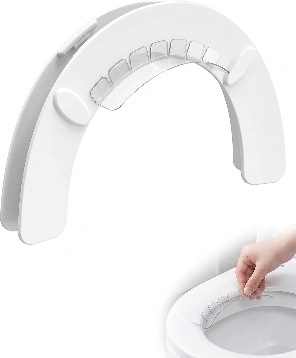 1 stuk, transparant & zelfklevend. Voorkomt spatten op de wc-bril voor hygiënisch schone badkamer. Ideaal voor kinderen, potjessentraining. Robuuste kunststof.