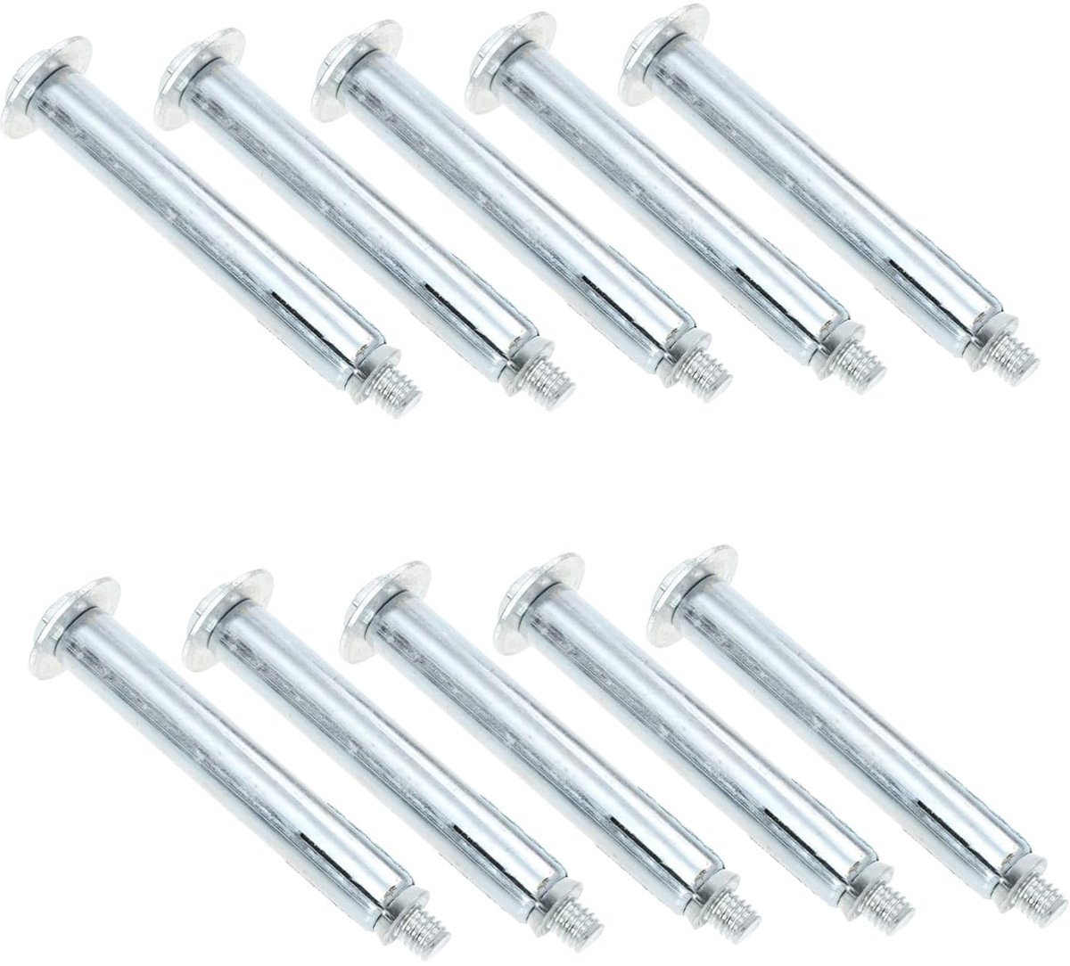 10 stuks opritbouten, asfalt, oprit, stalen bescherming, betonuitzetting, gipsplaten, installatie, schroefanker, deuken, wandbevestigingen, schroeven, bouten, kabel, rubber, Xmm spikes