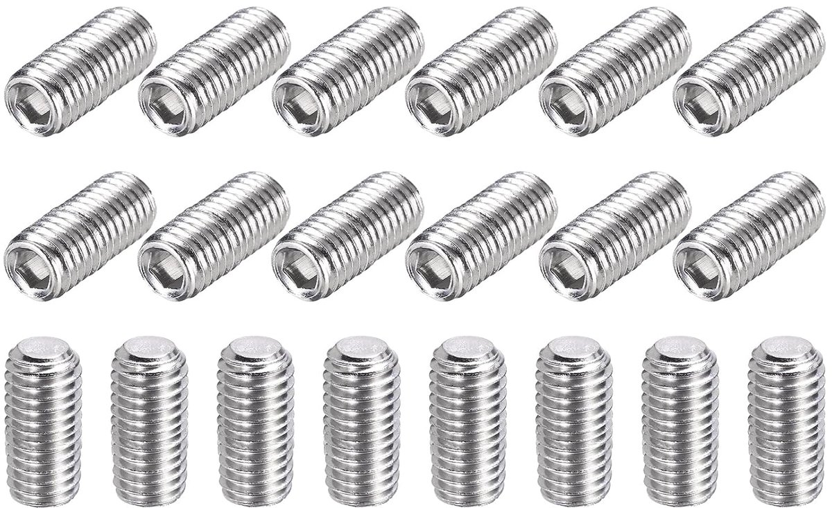 20 stuks M8-1,25 x 12 mm stelschroeven 304 roestvrij staal Cup Point inbusschroeven binnenzeskantige aandrijving voor badkamerkranen meubelreparatie doe-het-zelf project