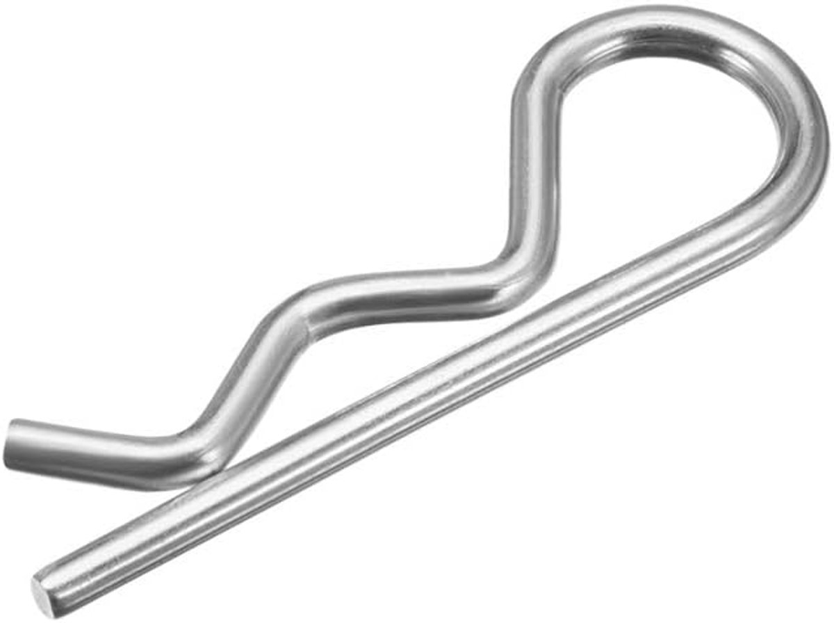 Sourcing map 50 stuks koolstofstaal R-vorm veerstekker clip-bevestigingselementen 1,2 mm x 21 mm 1.8mm x 32mm (20Pcs)