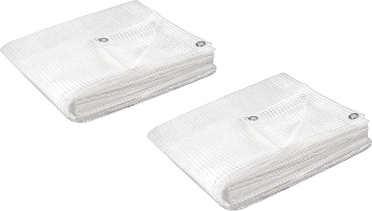 6083Y, verpakking met 2 stuks geweven dekzeil, transparant, gewicht 130 g/m², afmetingen 3 x 4 (12 m²)