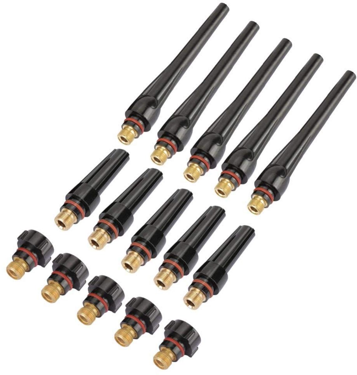 achterklep kit 57Y02 (lengte) 57Y03 (medium) 57Y04 (zwengel), achterkant voor TIG laslamp WP-17/18/26 15pcs57Y02 57Y03 57Y04
