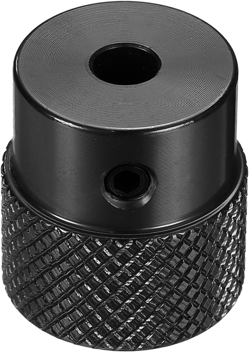 Aluminiumlegering handwiel met geanodiseerd oppervlak 4 mm boring 20 mm buitendiameter gekartelde knop draaigreep met sleutel voor draaibank schuifplatform platform zwart