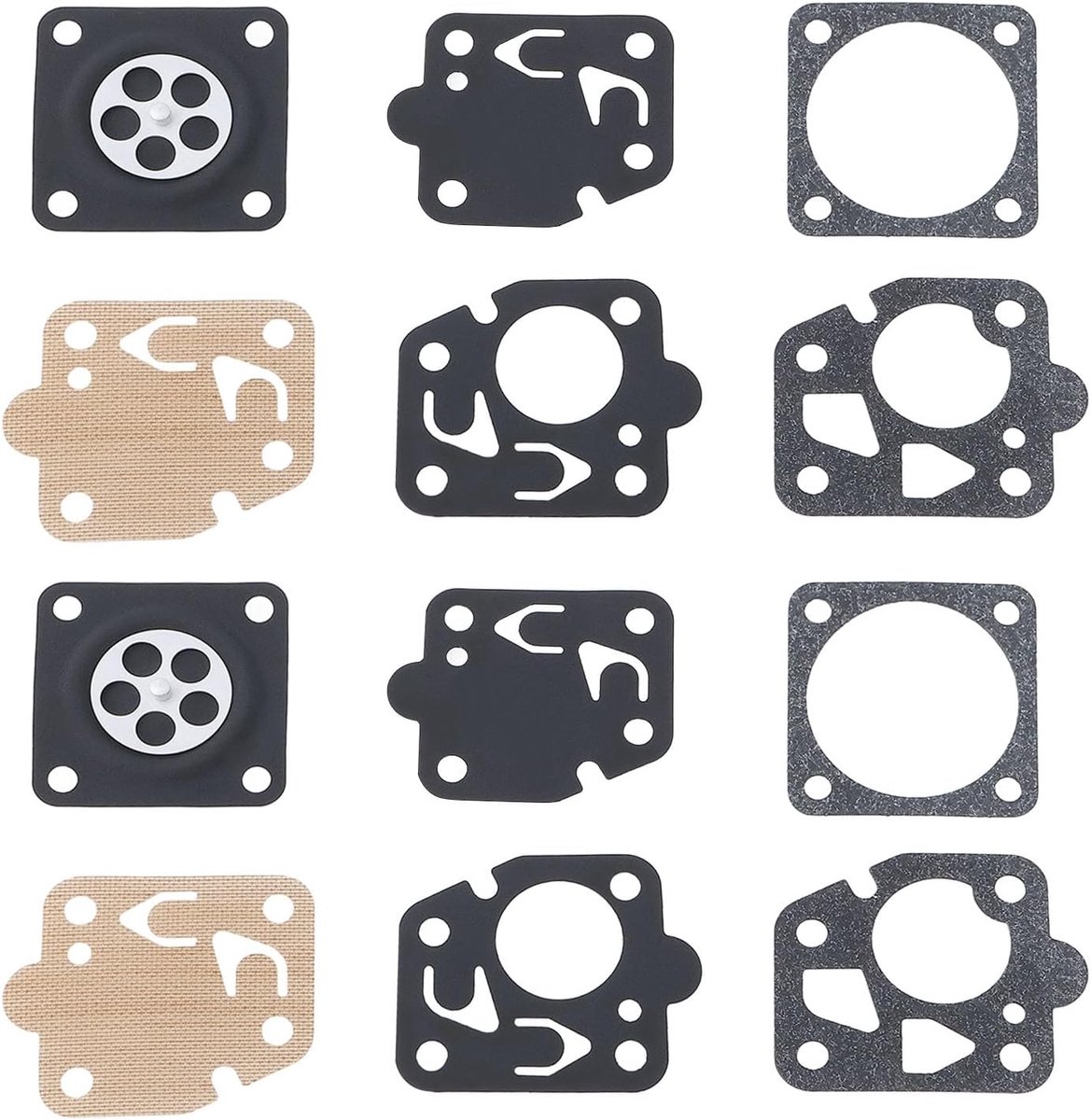 2 sets carburateur membraanpakking reparatieset compatibel met Kawasaki TG18 TG20 TG24 TG28 TF22 33,6x28mm 28,9x28,9 mm carburateur diafragma afdichting kit
