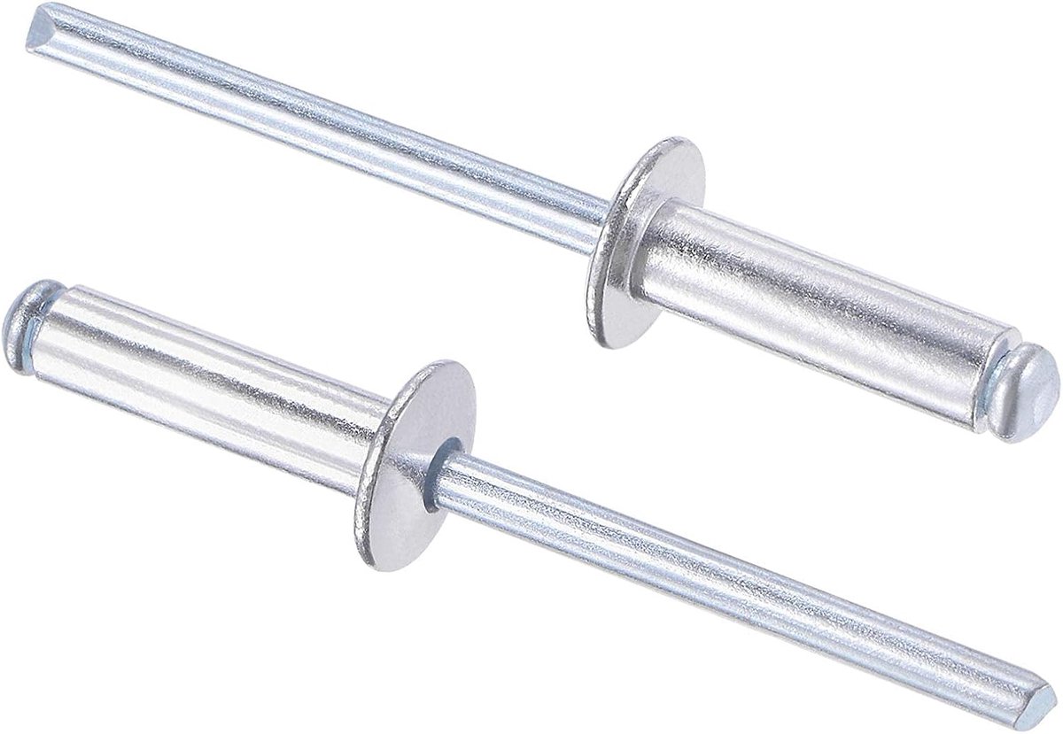 Sourcing map Blindklinknagels trekklinknagels van aluminium, hartdecoratie, klinknagels, 5 mm, diameter 16 mm, lengte zilver, 60 stuks