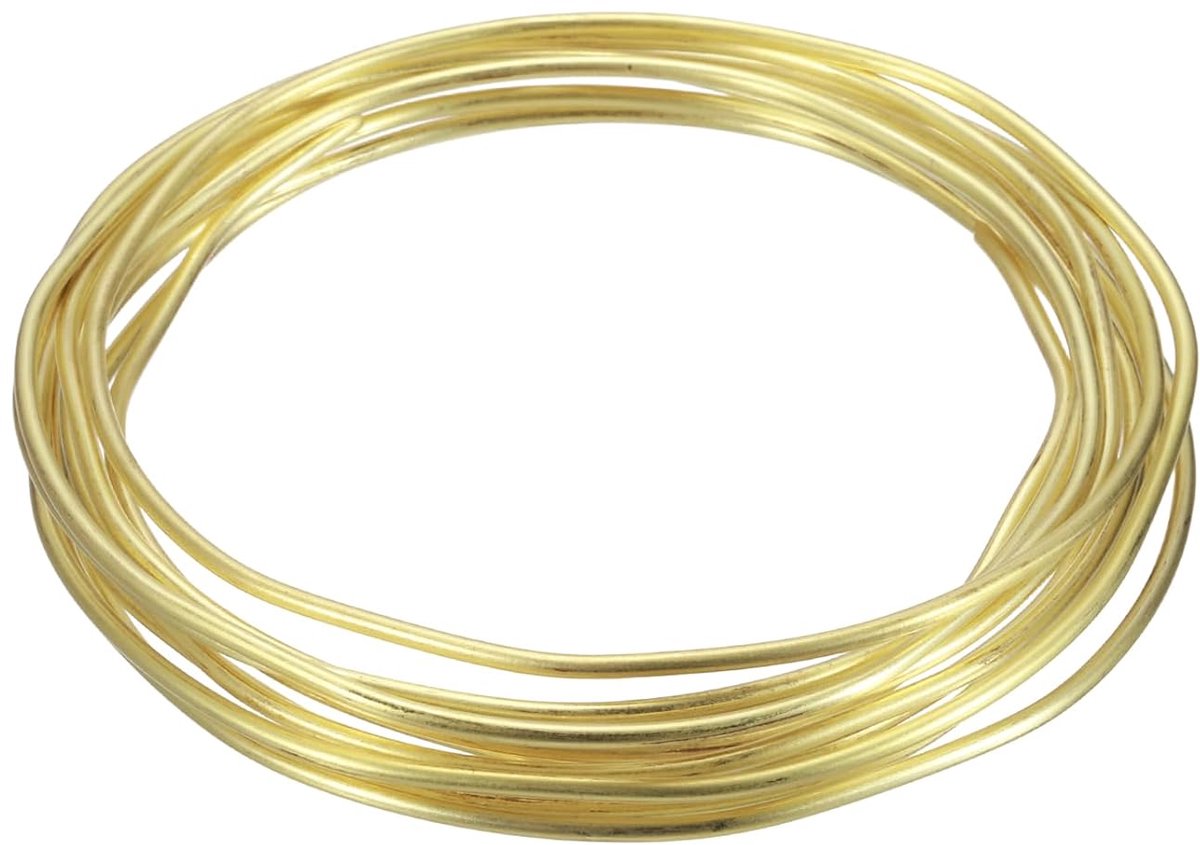Metalen garen van messing, 13 gauge, 3 m, flexibel en buigzaam, voor het maken van sieraden, doe-het-zelf modelbouw, decoraties, rond