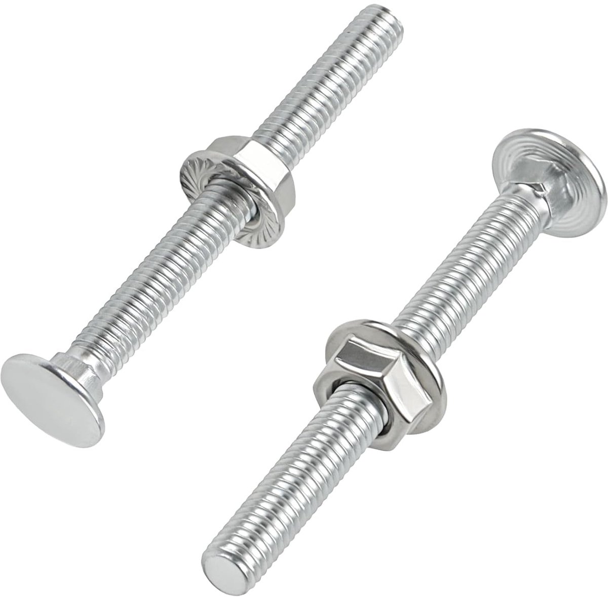 25 stuks slotschroeven M6 x 60 mm, slotschroeven met zeskantflensmoer, poortbandschroeven, geschikt voor mechanische reparaties, woondecoratie, houtbewerking, platte kopschroeven