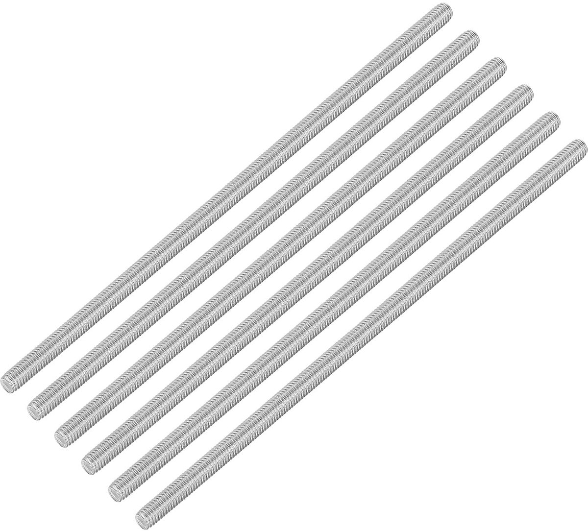 6 stuks draadstangen, M6 x 180 mm roestvrij staal 304 klinknagels stang rechtse schroefdraad M6-1 voor montage van meubels en machines