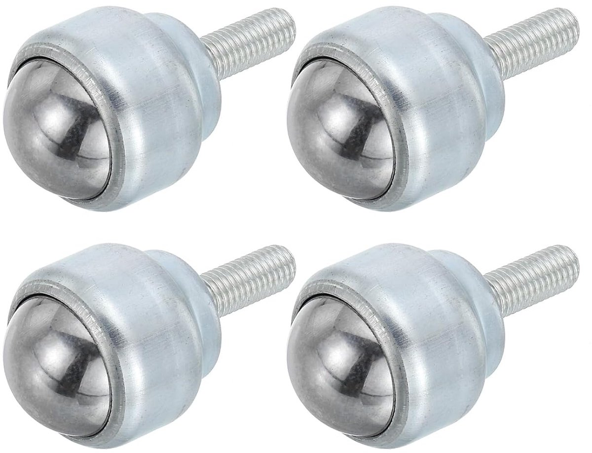 2,54 cm (1 inch) overdrachtskogellagers, 4 stuks, ronde kogeloverdrachtseenheid van koolstofstaal voor conveyor, rolhouder, transmissiekast