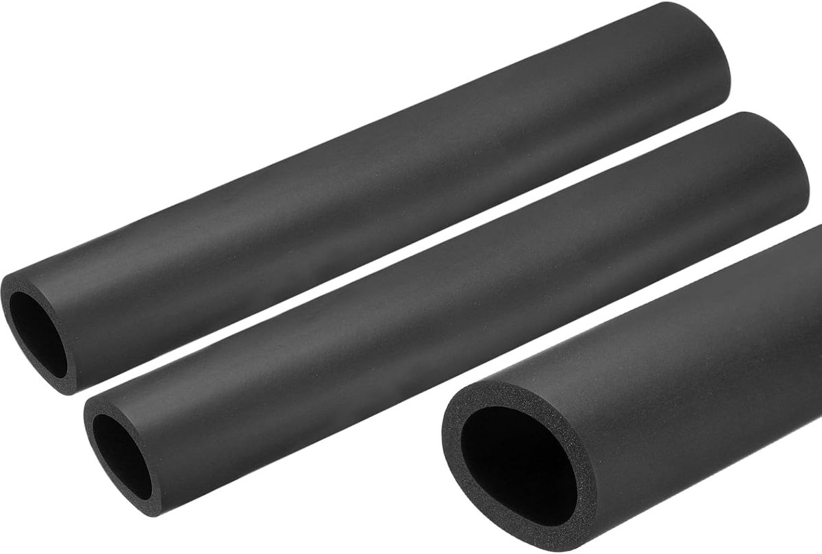 2 stuks schuimrubberen slang voor handgreep, isolatie van buizen, 32 mm (1-1/4 inch) Id 44 mm Od 0,25 m (0,8 ft) lengte zwart