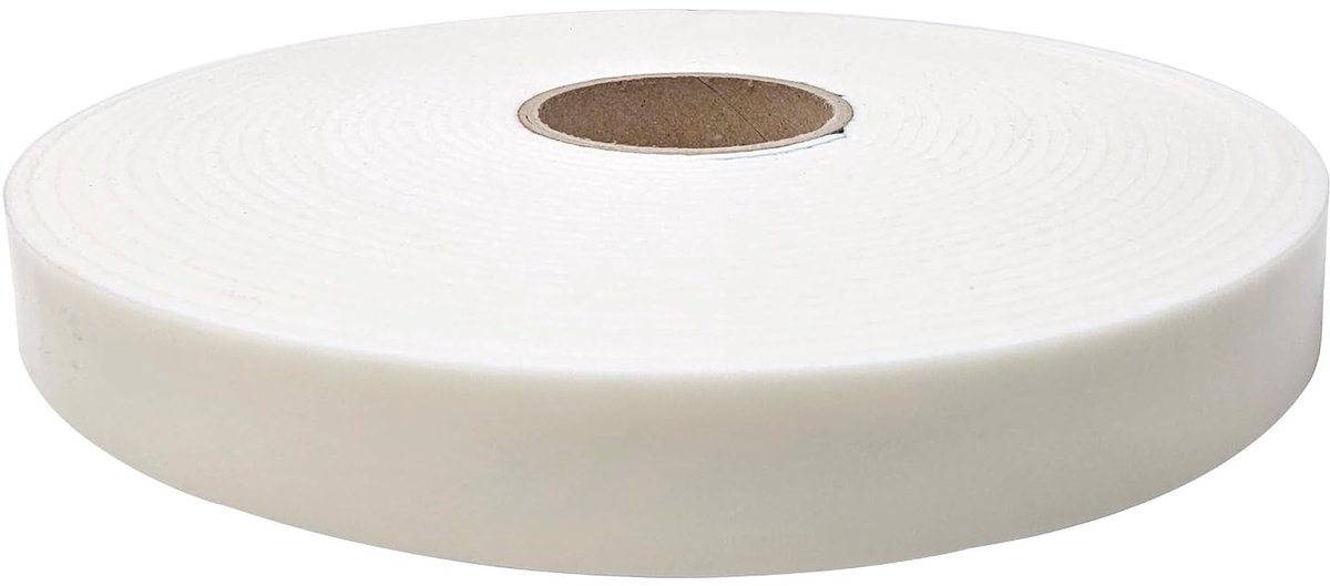 Afdichtband, brandbeschermingsband, kachelband, haardband, keramisch vezelweefsel, eenzijdig zelfklevend, niet brandbaar, hittebestendig, wit, 20 mm x 3 mm, lengte 10 meter