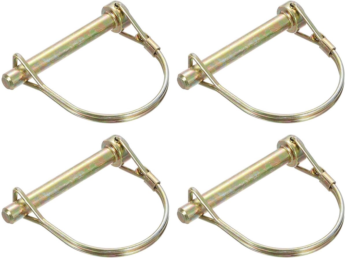 4 stuks buisklappennen 8 x 60 mm splinten buizen 5/16" x 2-3/8" bouten met ring, aanhangerpennen, ronde bouten voor boot, kajak, aanhanger, tractor, wagen, goud