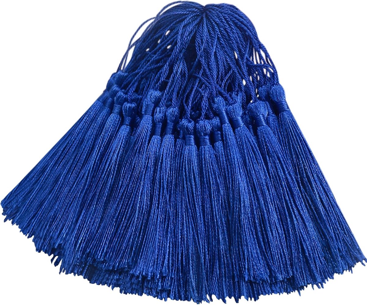 Kwastjes doe-het-zelf ambacht: 100 stuks zijdeachtige handgemaakte hanger kit voor sleutelhanger, slinger, afstuderen cap, gordijnen, sieraden maken, feestdecoratie, naaien, kussens en