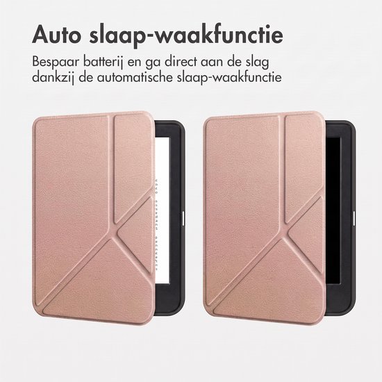 iMoshion Ereader Cover / Hoesje Geschikt voor Kobo Clara BW / Kobo Clara Colour - iMoshion Origami Bookcase e-reader - Rosé goud van iMoshion — afbeelding 4