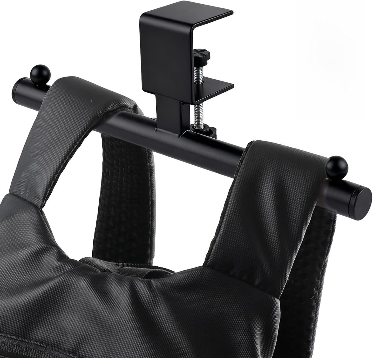 1 Pack Onder Bureau Bag Haak, Heavy Duty Bag Haak met Verstelbare Klem, Klem Op Hanger voor Rugzak Portemonnee, Ruimtebesparende Organizer voor Kantoorbureau, Klaslokaal Slaapzaal (Zwart)