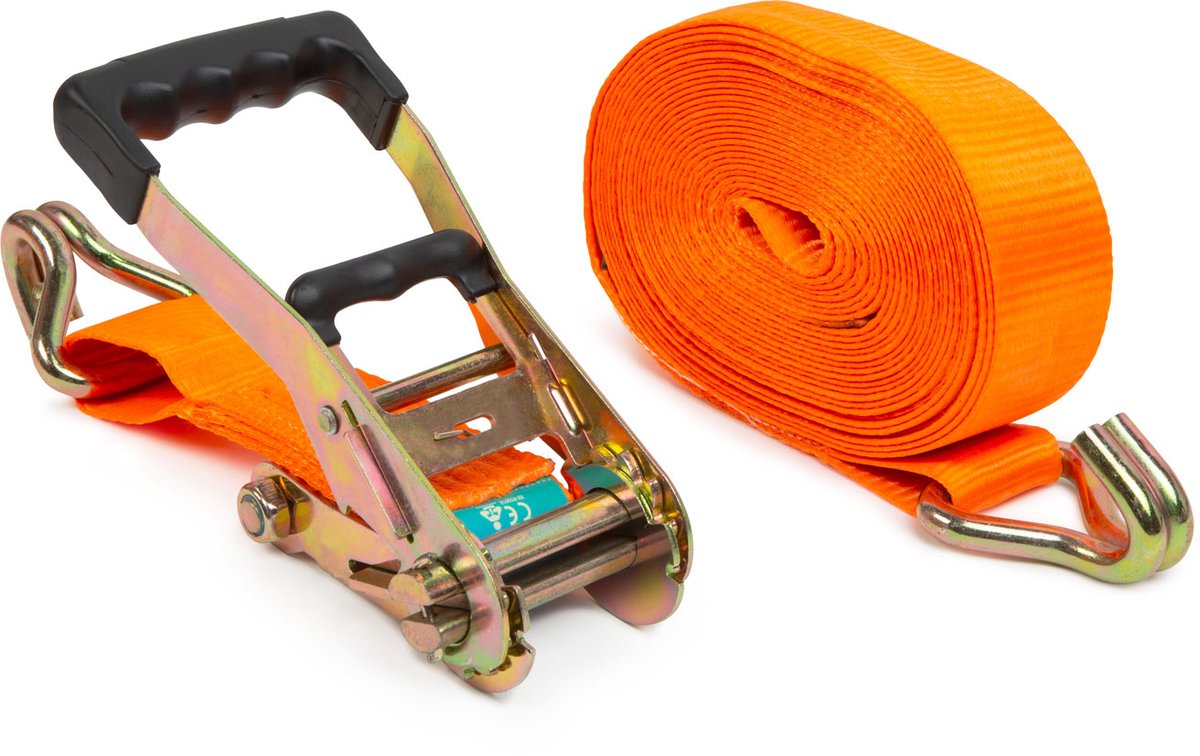 Ratel Spanband 6 m × 38 mm - Auto Laadzekering Spanband (1 000 kg) voor Vrachtwagen, Boot & Aanhanger [55705]