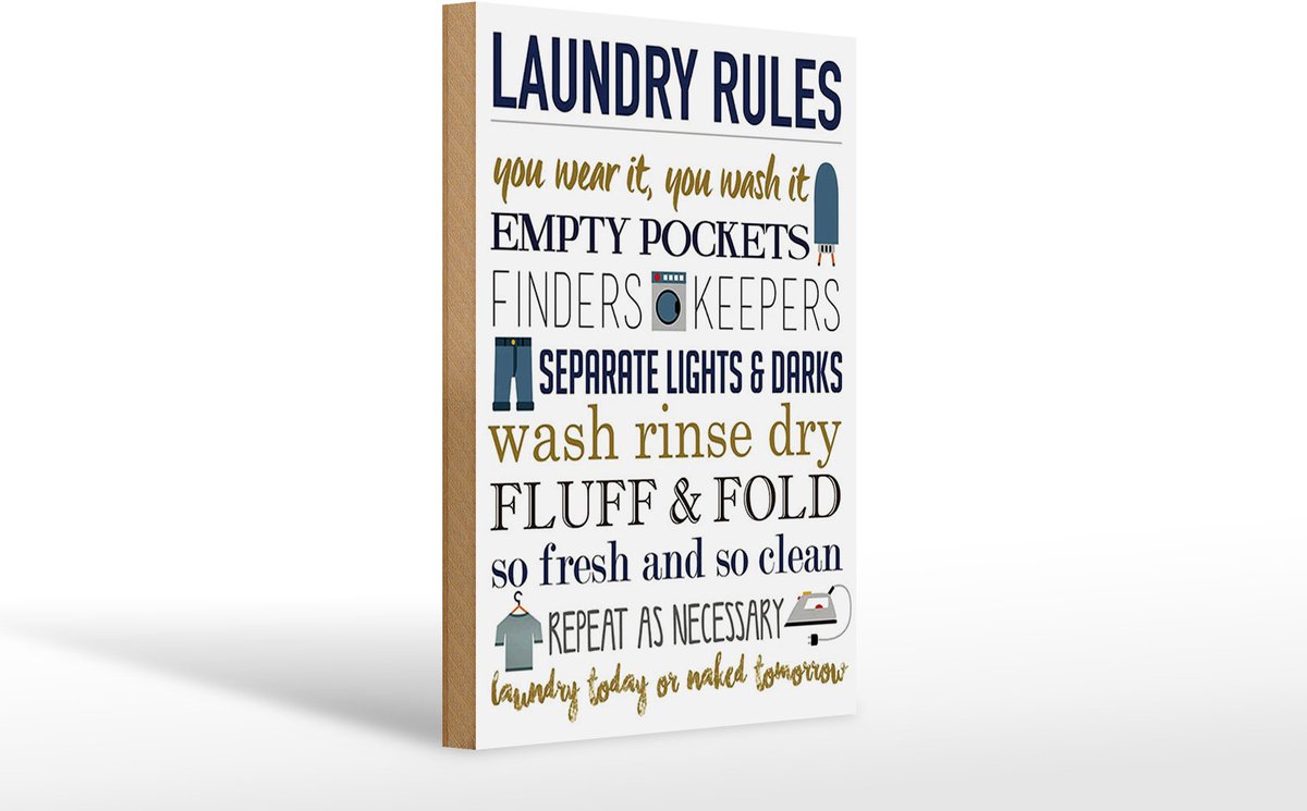 Holzschild Spruch 20x30 cm Landry rules Deko Schild