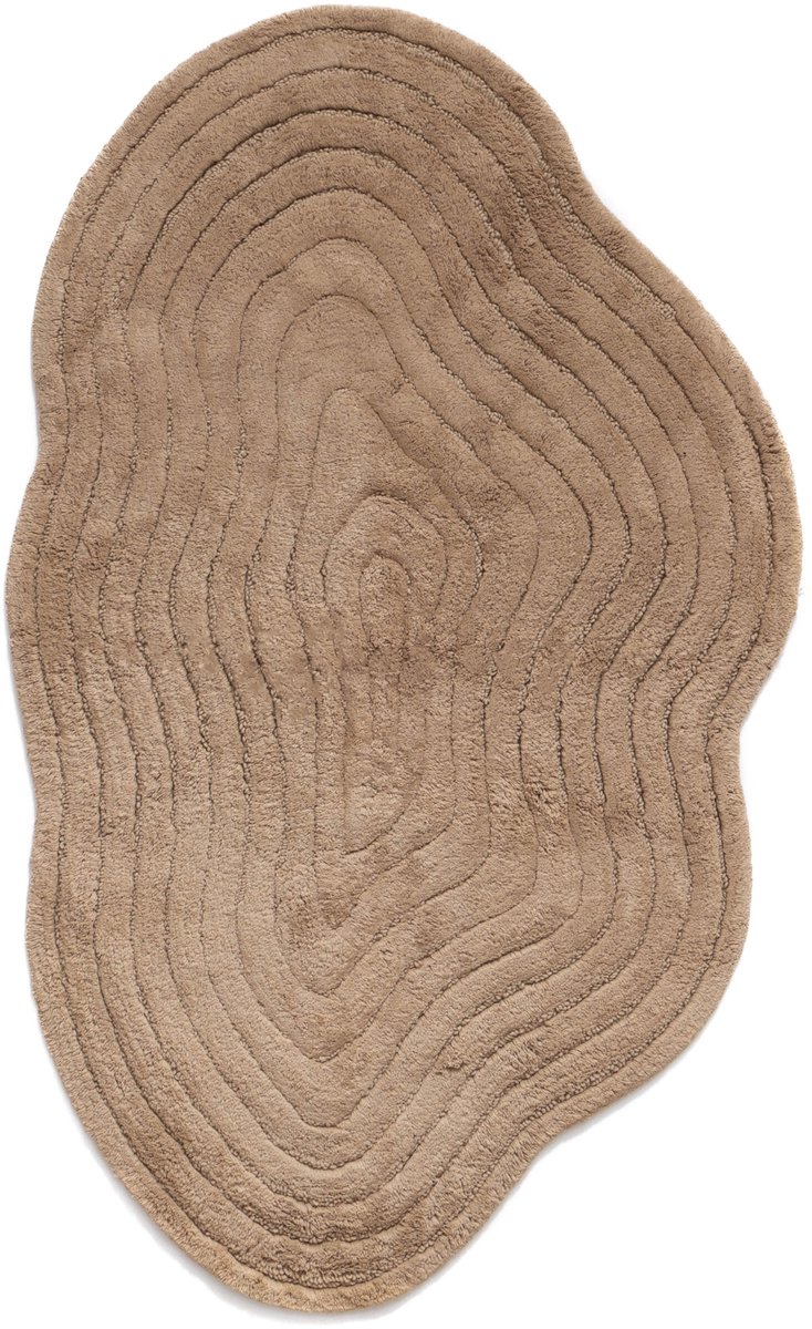 Badmat organische vorm - Stille beige 50x80