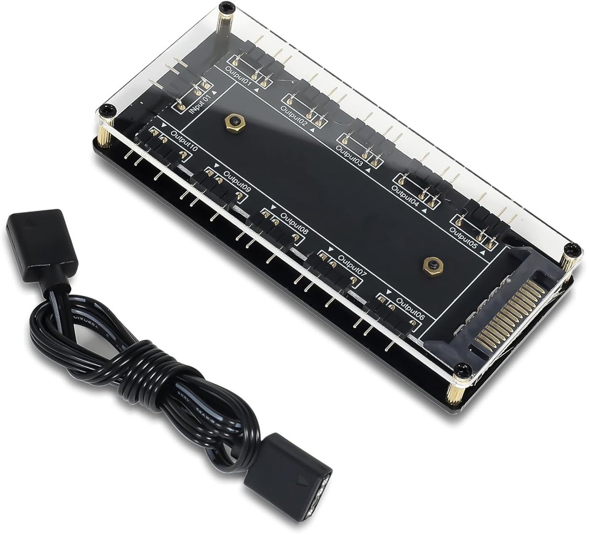 ARGB LED Hub 10-Weg 5V 3Pin - Acrylic Shell - RGB Splitter Controller - Breid moederbord ARGB uit - ShopVlot