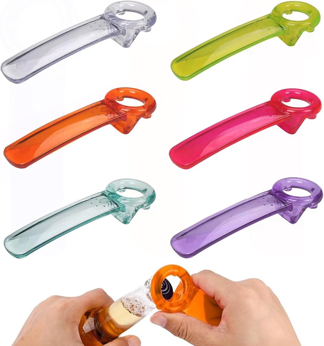 Glazenopener 6 Stuks - Ergonomisch Ontwerp - Voor Links- en Rechtshandigen - Ideaal voor Ouderen en Kinderen - ShopVlot
