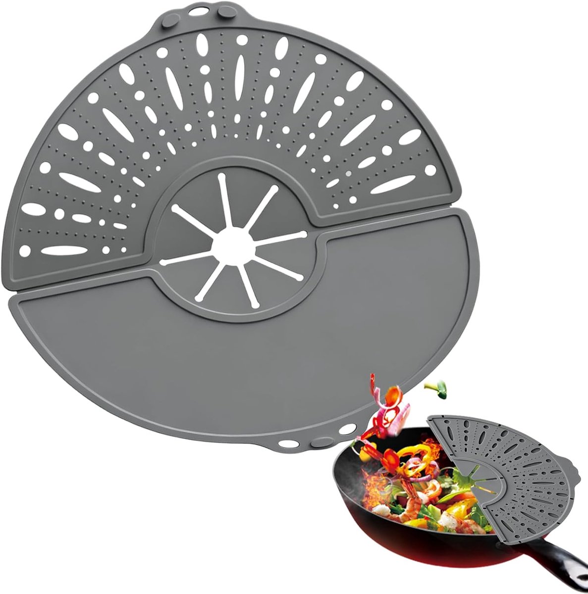 Spatbescherming pannen 32 cm - inklapbaar - siliconen - hittebestendig en vaatwasmachinebestendig - ShopVlot