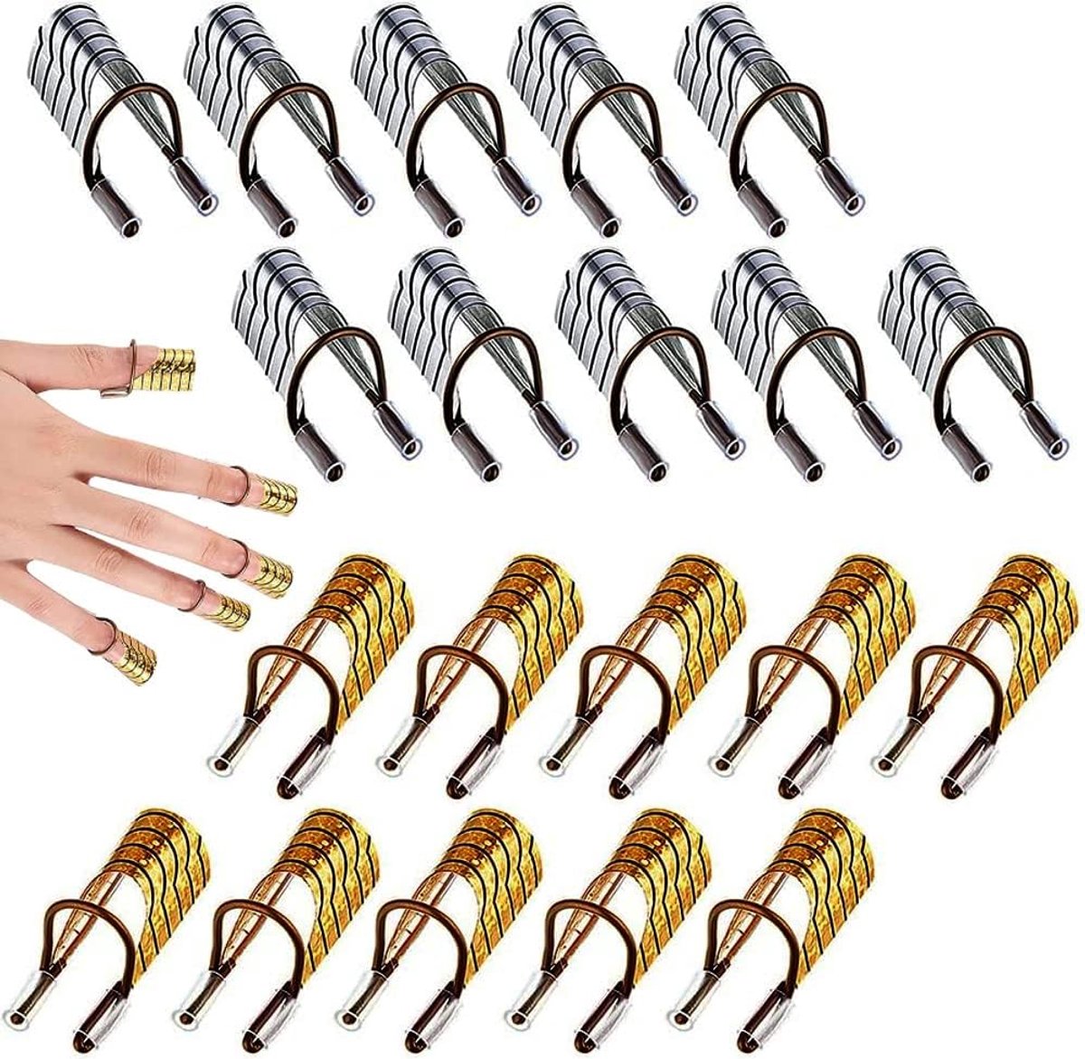 Nail stencils 20 stuks - Herbruikbaar - Zelfklevend - Perfect voor gel nagels - ShopVlot
