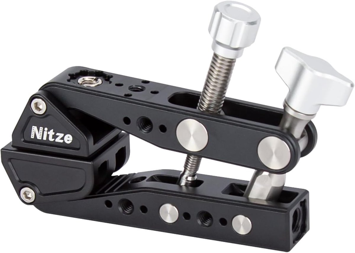 Super Clamp met 3/8" en 1/4" montagegaten - aluminium - dubbel vergrendelingssysteem - ShopVlot
