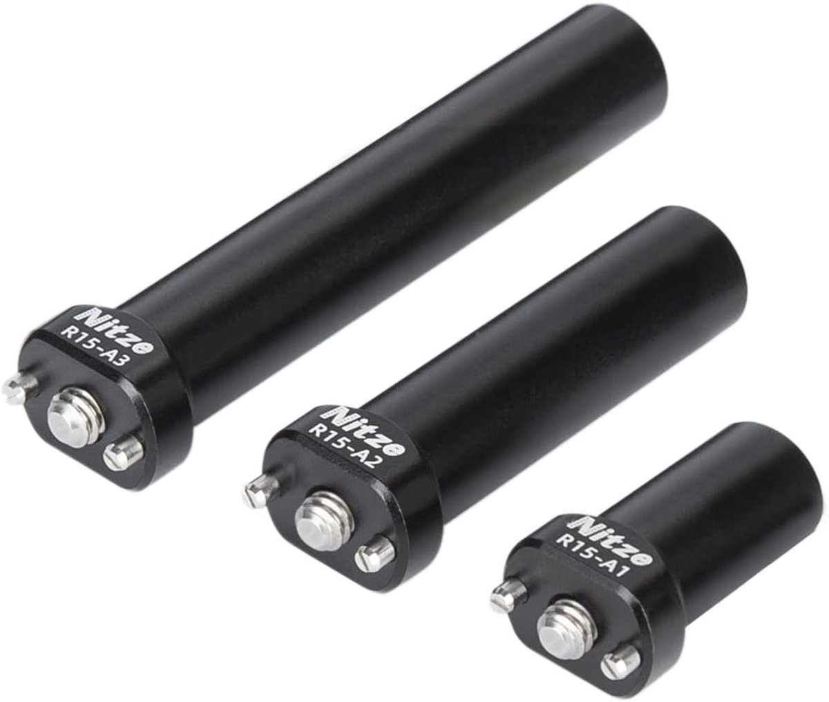 15mm stangset met 1/4" schroef - aluminium legering - verwijderbare positioneringspennen - ShopVlot
