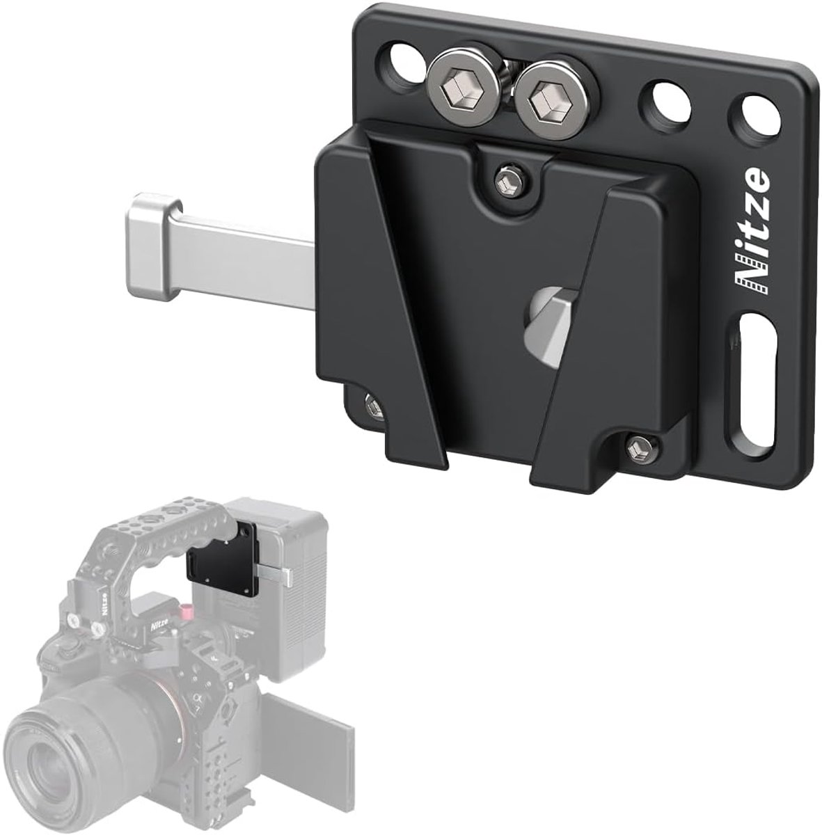 V-Mount batterijplaat - Aluminium legering - Lichtgewicht design - Voor veilige bevestiging - ShopVlot