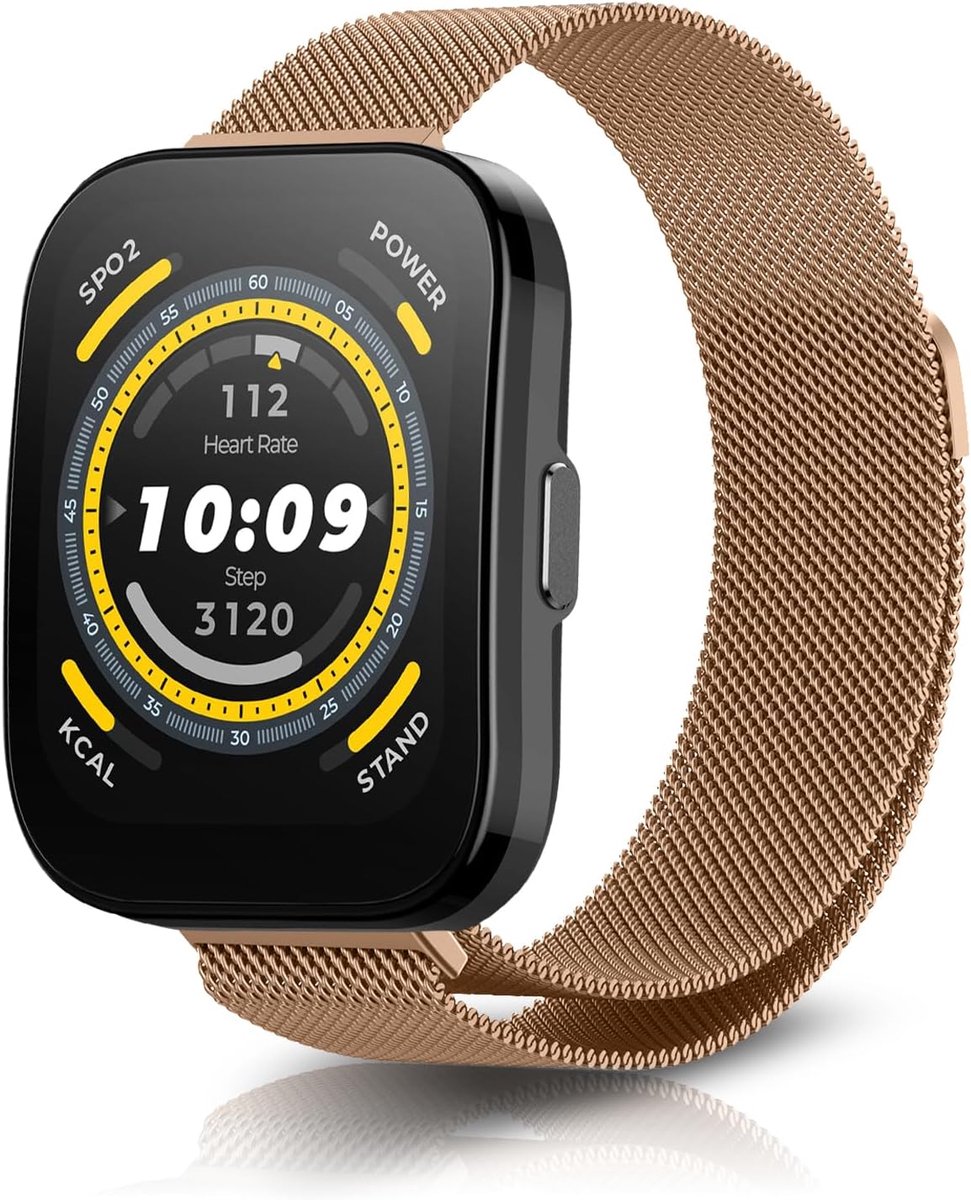 Horlogeband 22mm - Metaal Gaas met Magnetische Sluiting - Stalen Band voor Amazfit GTR 3/4 - ShopVlot