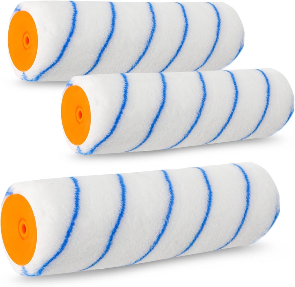 Verfroller 23 cm - synthetische vezels - 3 stuks - gelijkmatige verfafgifte - ShopVlot