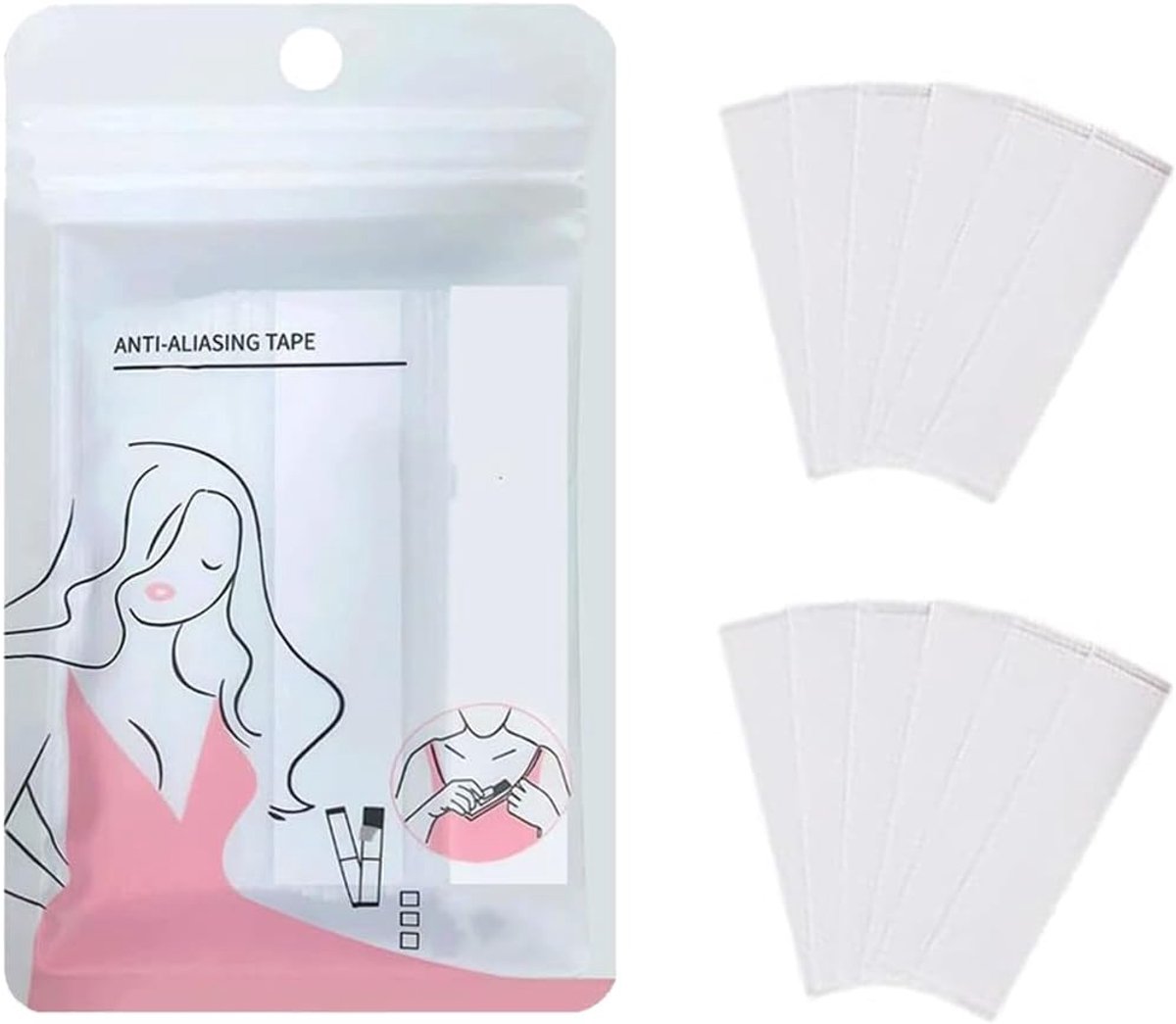 Plakbeha 108 stuks - dubbelzijdig plakband - transparant - onzichtbare grip voor kleding - ShopVlot