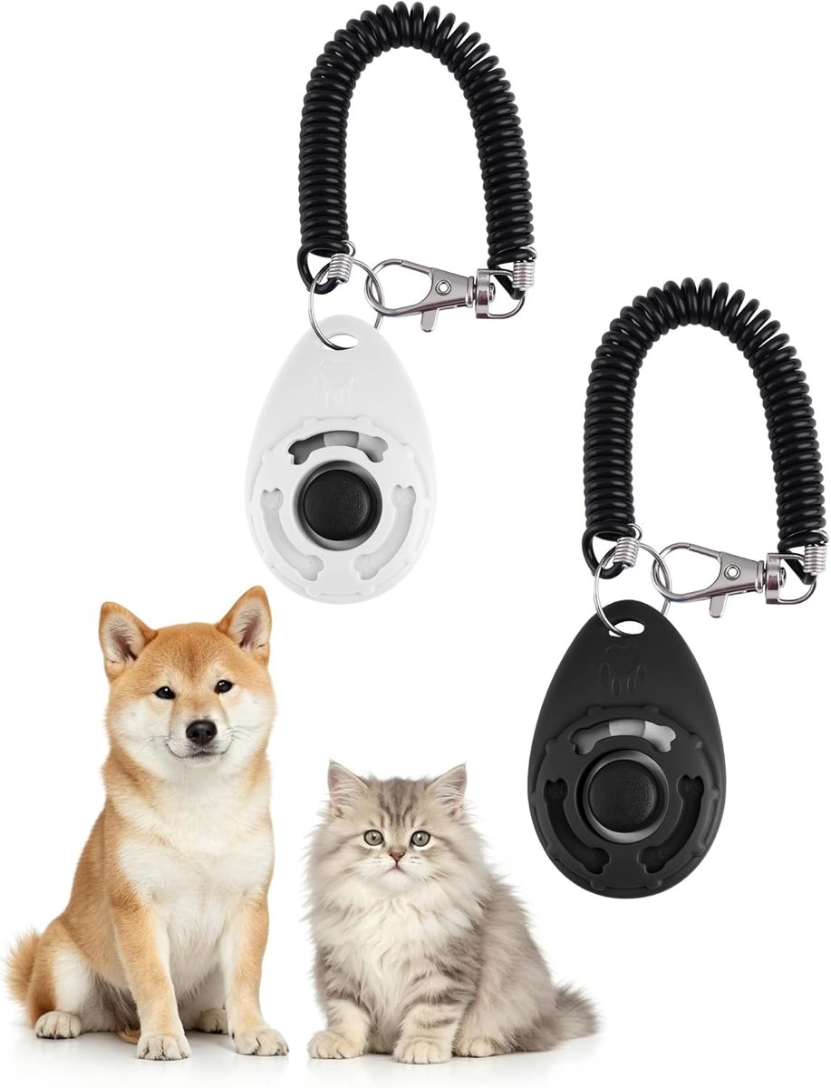 Hondenclicker - 2 Stuks met Polsband - Grote Knop - Duurzaam en Handig voor Training - ShopVlot