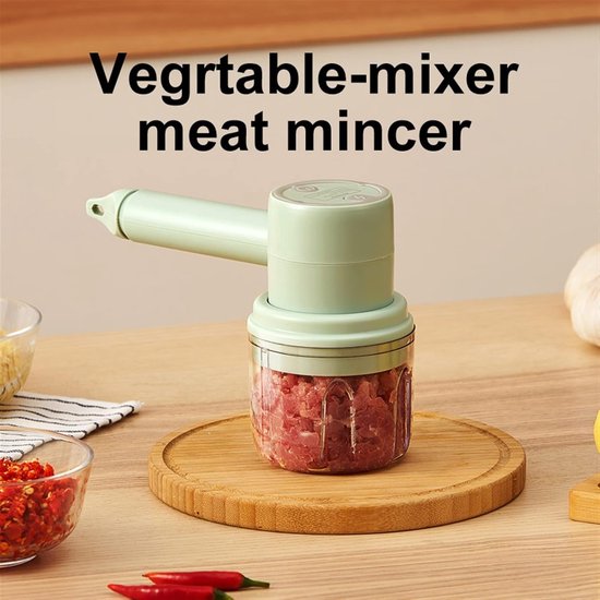 Draadloze Mixer - Mini Mixer Elektrisch - Bakken en Mixen - Roestvrijstalen garde - 94 x 64 x 205mm - Groen — afbeelding 2